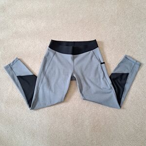 Adidas Aeroready Leggings Women's Medium Grey Black Mesh Panel Activewear Pants